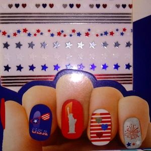Stars and Stripes Nail Stickers & face art +Sally Hansen Stars Manicure